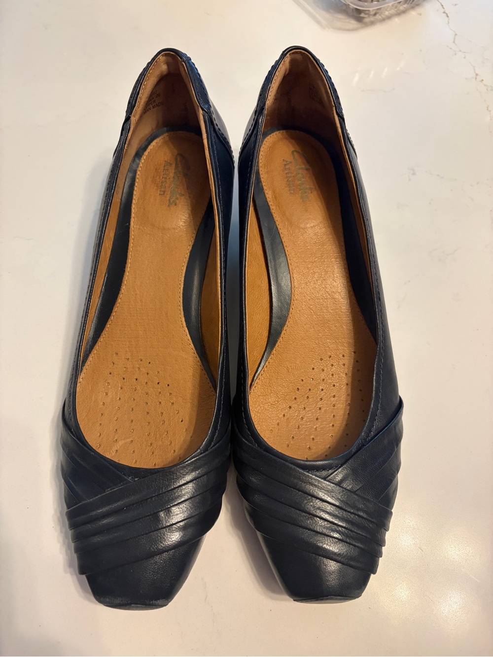 CLARKS ARTISAN Wedge Shoes Black Leather Comfort Women's US 10